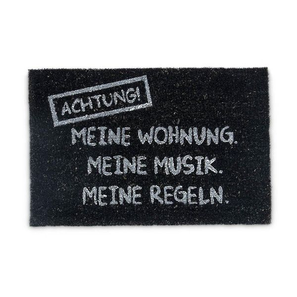 Relaxdays 10019014_0 Relaxdays Kokosmatte Meine Wohnung Schwarz 40,0 X 60,0 Cm-image