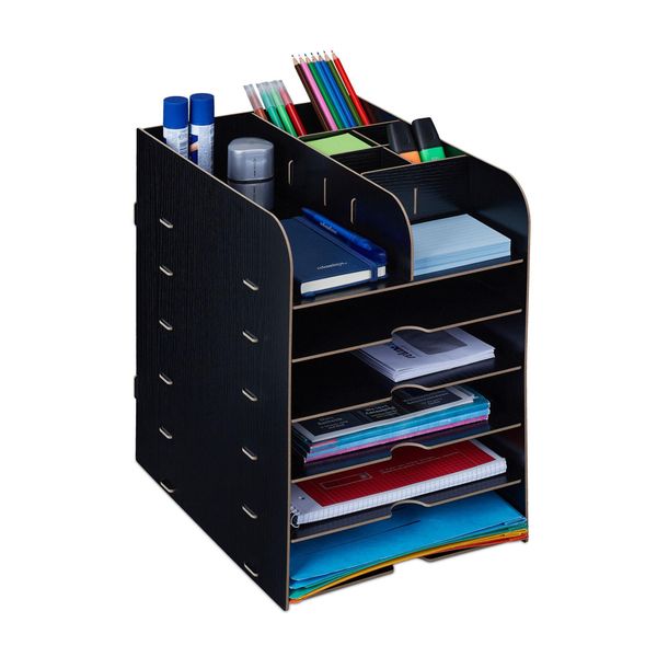Organizzatore Da Scrivania Con Scomparti RD42749, Nero-image