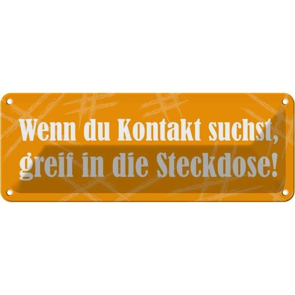 Vianmo Insegna Di Latta 10X27 Cm Wenn Du Kontakt Suchst-image