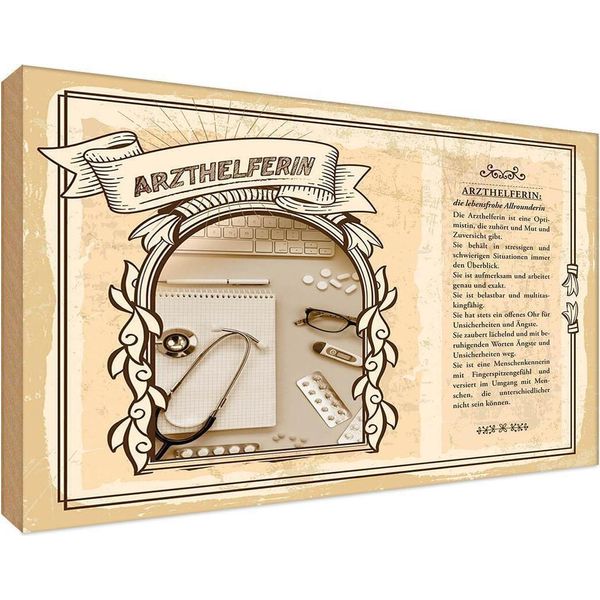 Vianmo Insegna In Legno 12X18 Cm Arzthelferin-image