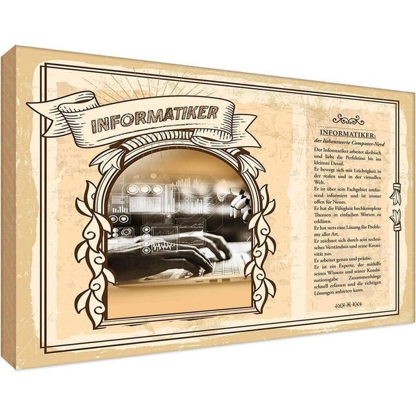 Vianmo Insegna In Legno 12X18 Cm Informatiker-image