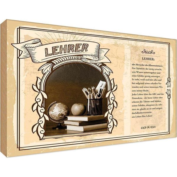 Vianmo Insegna In Legno 12X18 Cm Lehrer-image