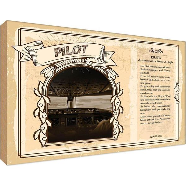 Vianmo Insegna In Legno 12X18 Cm Pilot-image