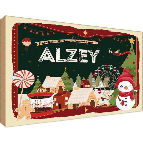 Vianmo Insegna In Legno 12X18 Cm Weihnachten Aus Alzey-image