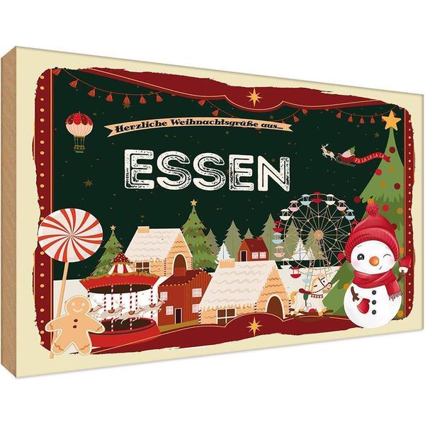 Vianmo Insegna In Legno 12X18 Cm Weihnachten Aus Essen-image