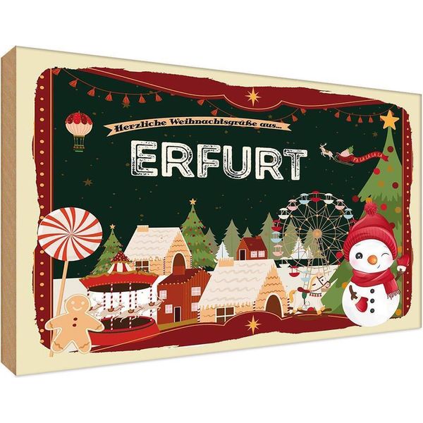 Vianmo Insegna In Legno 12X18 Cm Weihnachten Aus Erfurt-image