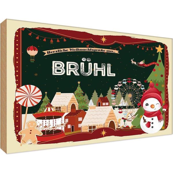 Vianmo Insegna In Legno 12X18 Cm Weihnachten Aus BrÜHl-image
