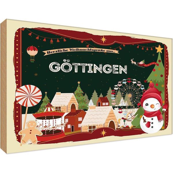 Vianmo Insegna In Legno 12X18 Cm Weihnachten GÖTtingen-image