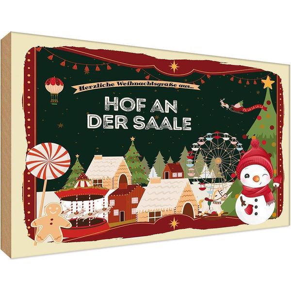 Vianmo Insegna In Legno 12X18 Cm Weihnachten Hof An Der Saale-image