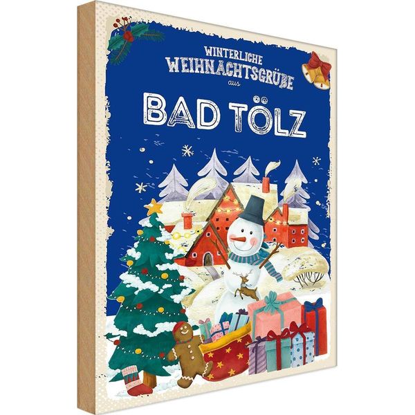 Vianmo Insegna In Legno 18X12 Cm WeihnachtsgrüßE Bad TÖLz-image