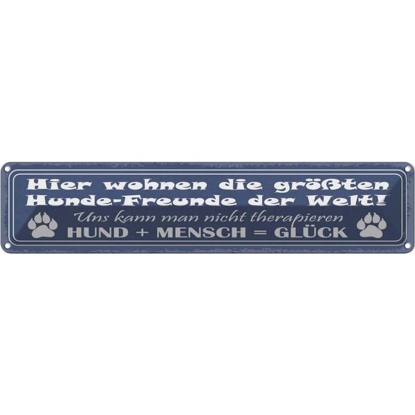 Vianmo Insegna Di Latta 10X46 Cm Hier Wohnen GrößTen Hunde-Freunde-image