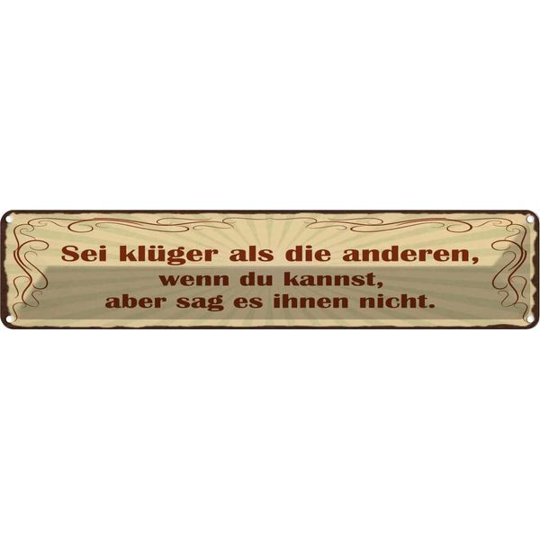 Vianmo Insegna Di Latta 10X46 Cm Sei KlüGer Aber Sag Es Nicht-image