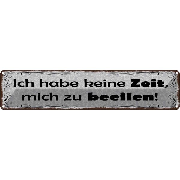 Vianmo Insegna Di Latta 10X46 Cm Habe Keine Zeit Mich Zu Beeilen-image