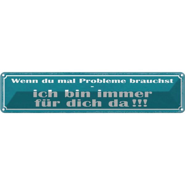 Vianmo Insegna Di Latta 10X46 Cm Wenn Probleme Brauchst Bin Da-image