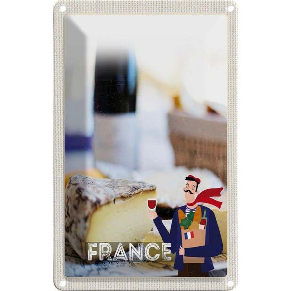 Vianmo Insegna Di Latta 18X12 Cm Frankreich SchimmelkäSe Croissant-image