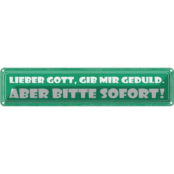 Vianmo Insegna Di Latta 10X46 Cm Lieber Gott, Gib Mir Geduld-image