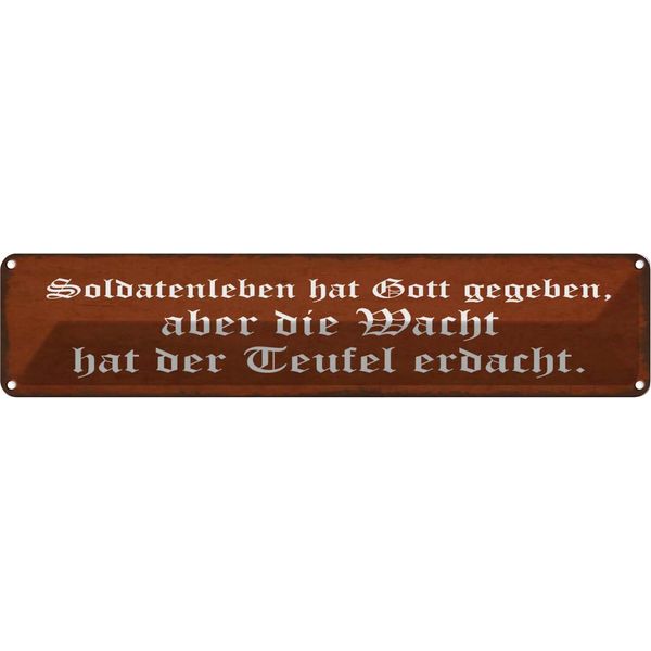 Vianmo Insegna Di Latta 10X46 Cm Soldatenleben Hat Gott Gegeben-image