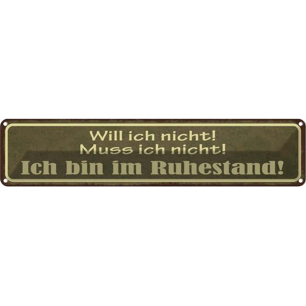 Vianmo Insegna Di Latta 10X46 Cm Bin Im Ruhestand Muss Ich Nicht-image