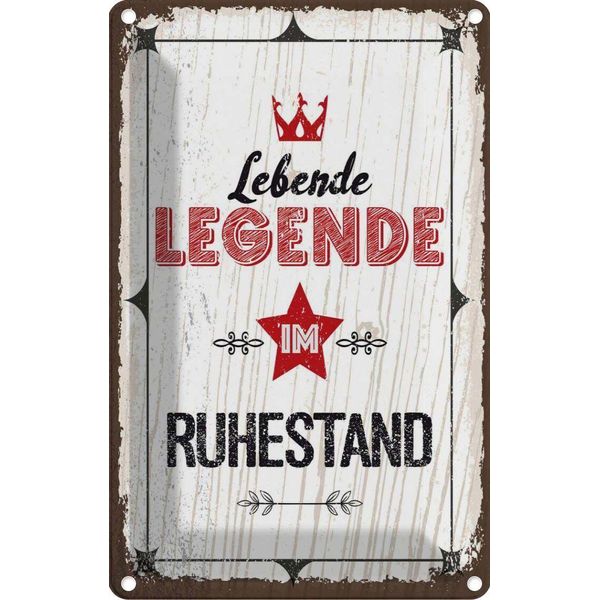 Vianmo Insegna Di Latta 30X20 Cm Lebende Legende Im Ruhestand-image