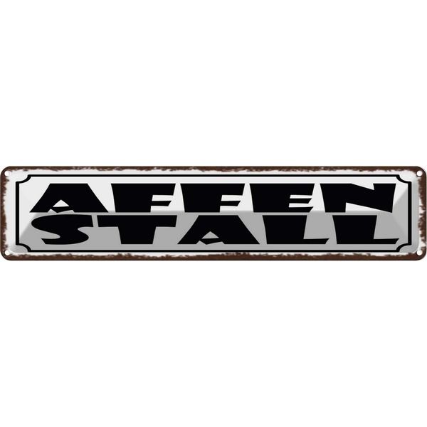 Vianmo Insegna Di Latta 10X46 Cm Affenstall-image