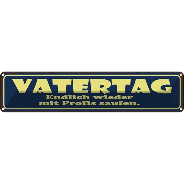 Vianmo Insegna Di Latta 10X46 Cm Vatertag Endlich Saufen-image
