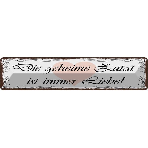 Vianmo Insegna Di Latta 10X46 Cm Geheime Zutat Ist Immer Liebe-image