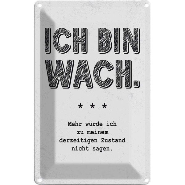 Vianmo Insegna Di Latta 18X12 Cm Lustig Zustand Ich Bin Wach-image