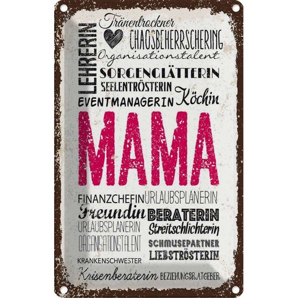 Vianmo Insegna Di Latta 18X12 Cm Mama Lehrerin Freundin KöChin-image