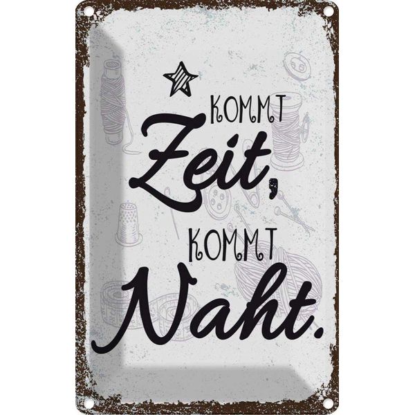 Vianmo Insegna Di Latta 30X20 Cm Kommt Ziet, Kommt Naht Hobby-image