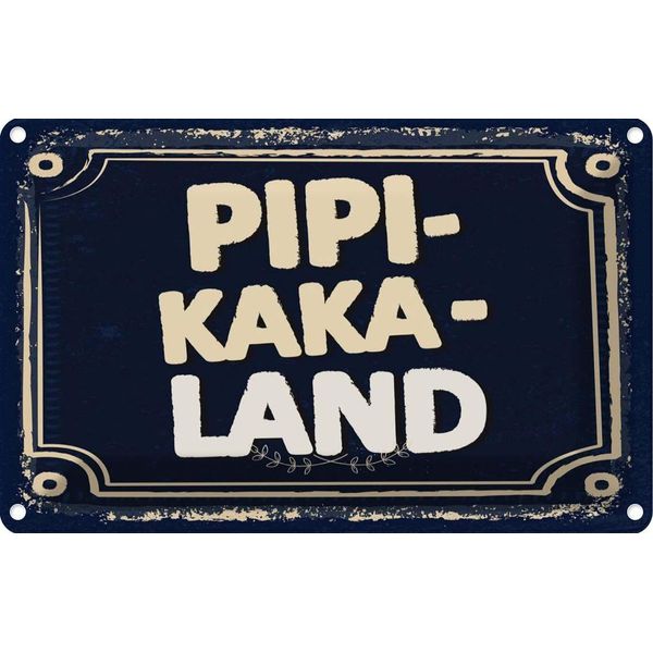 Vianmo Insegna Di Latta 20X30 Cm Lustig Pipi-Kaka-Land-image