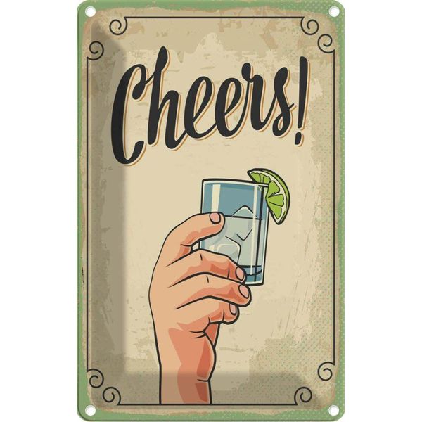Vianmo Insegna Di Latta 30X20 Cm Cheers Gin Tonic Lemon Prost-image