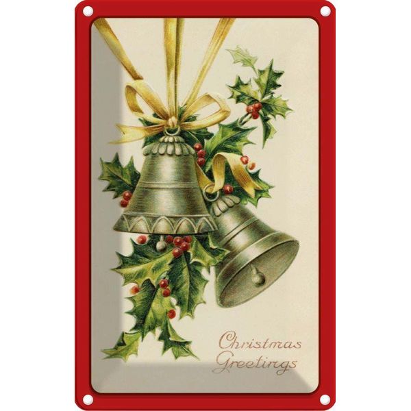 Vianmo Insegna Di Latta 30X20 Cm Weihnachtszweig Glocke Christmas-image