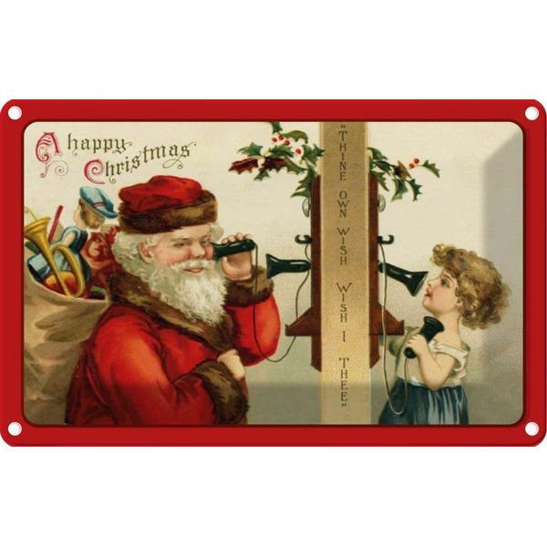 Vianmo Insegna Di Latta 20X30 Cm Weihnachtene Santa Claus-image