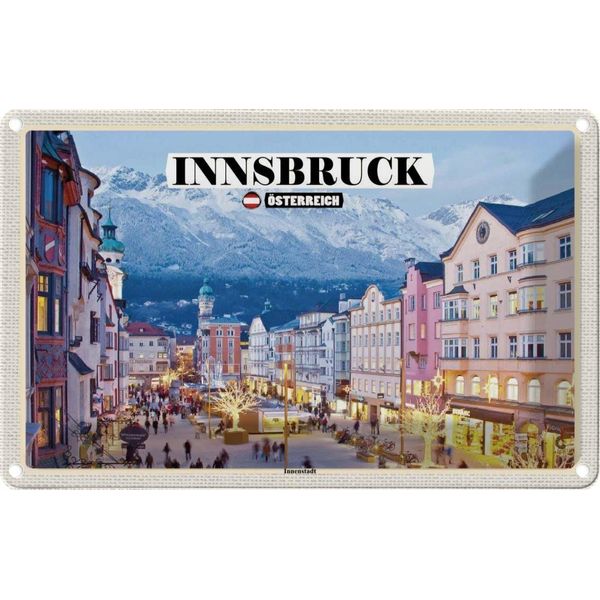 Vianmo Insegna Di Latta 12X18 Cm Innsbruck ÖSterreich Weihnachten-image