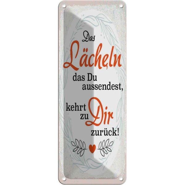 Vianmo Insegna Di Latta 27X10 Cm LäCheln Kommt Zu Dir ZurüCk-image