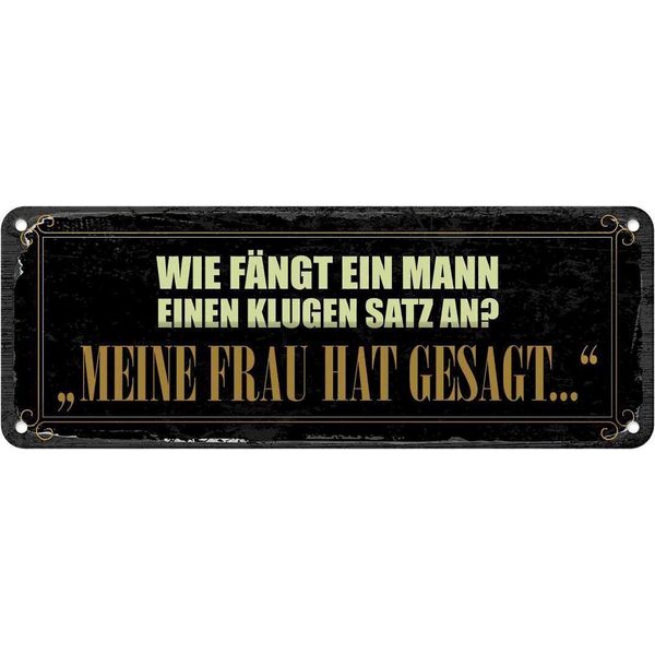 Vianmo Insegna Di Latta 10X27 Cm Wie FäNgt Ein Mann Klugen Satz An-image