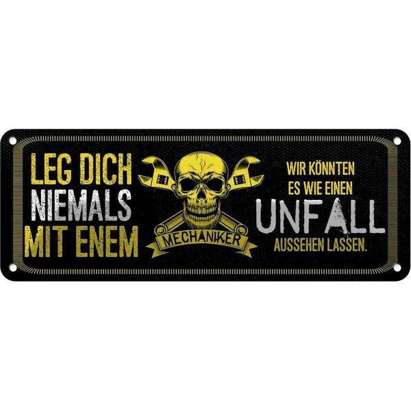 Vianmo Insegna Di Latta 10X27 Cm Leg Dich Nie Mit Einem Mechaniker-image