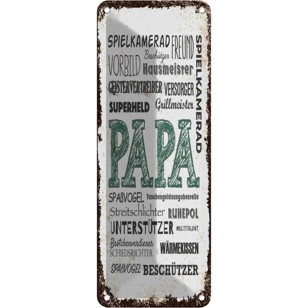 Vianmo Insegna Di Latta 27X10 Cm Papa Spielkamerad BeschüTzer Freund-image