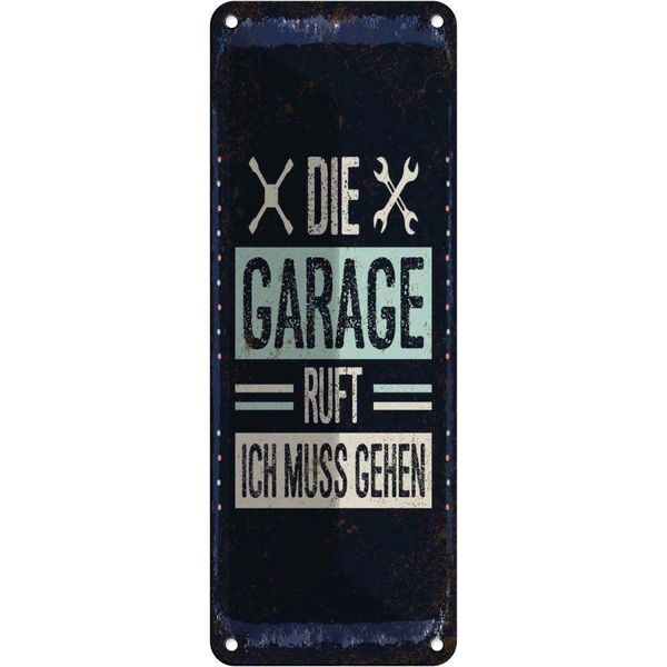 Vianmo Insegna Di Latta 27X10 Cm Die Garage Ruft Ich Muss Gehen-image