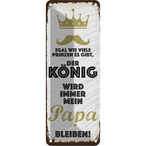 Vianmo Insegna Di Latta 27X10 Cm Der KöNig Wird Immer Mein Papa-image