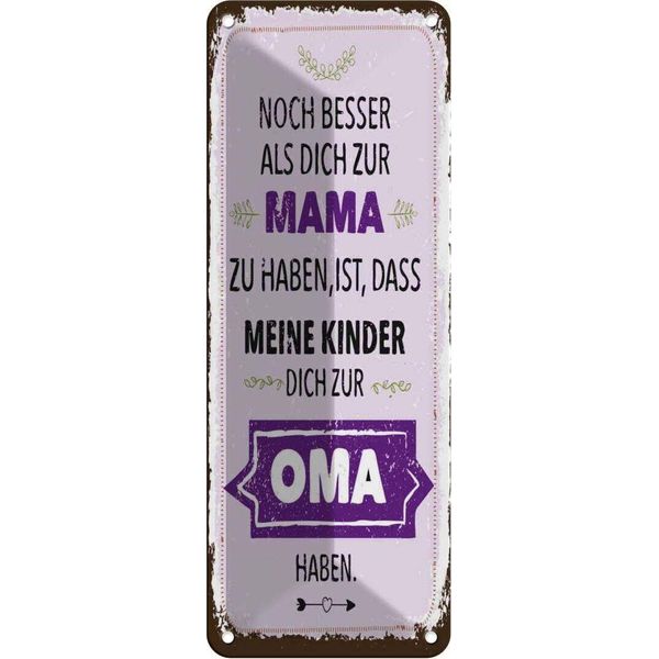 Vianmo Insegna Di Latta 27X10 Cm Mama Oma Noch Besser Dich Haben-image