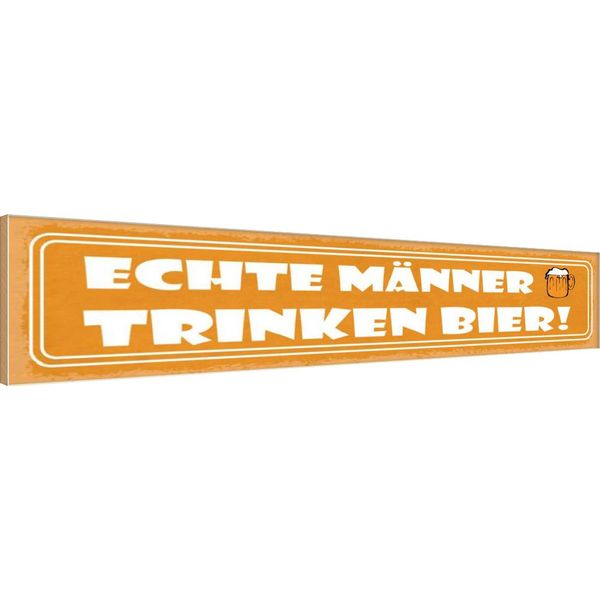 Vianmo Insegna In Legno 10X46 Cm Echte MäNner Trinken Bier-image