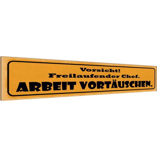 Vianmo Insegna In Legno 10X46 Cm Vorsicht Freilaufebder Chef-image