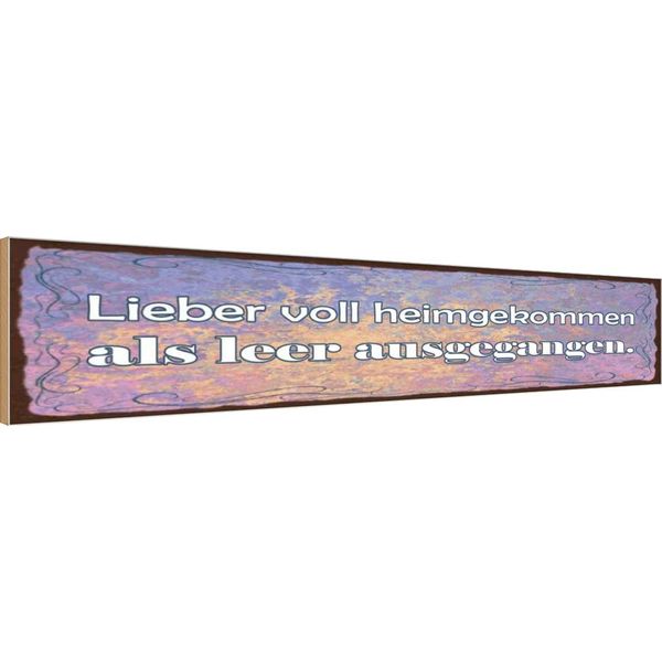 Vianmo Insegna In Legno 10X46 Cm Liebe Vollheimgekommen Als Leer-image