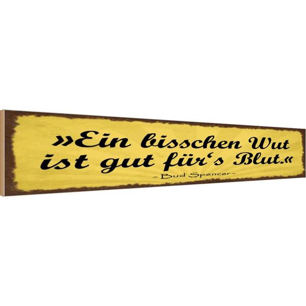 Vianmo Insegna In Legno 10X46 Cm Bisschen Wut Ist Gut FüRs Blut-image