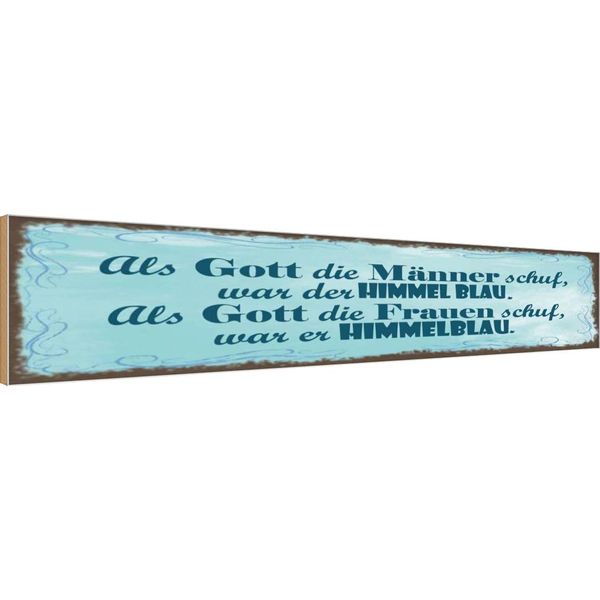 Vianmo Insegna In Legno 10X46 Cm Gott MäNner Frauen Schuf Himmel-image