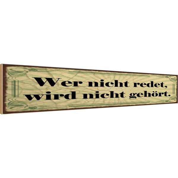 Vianmo Insegna In Legno 10X46 Cm Nicht Redet Wird Nicht GehöRt-image