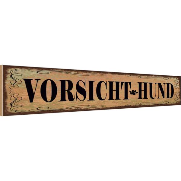 Vianmo Insegna In Legno 10X46 Cm Vorsicht Hund-image