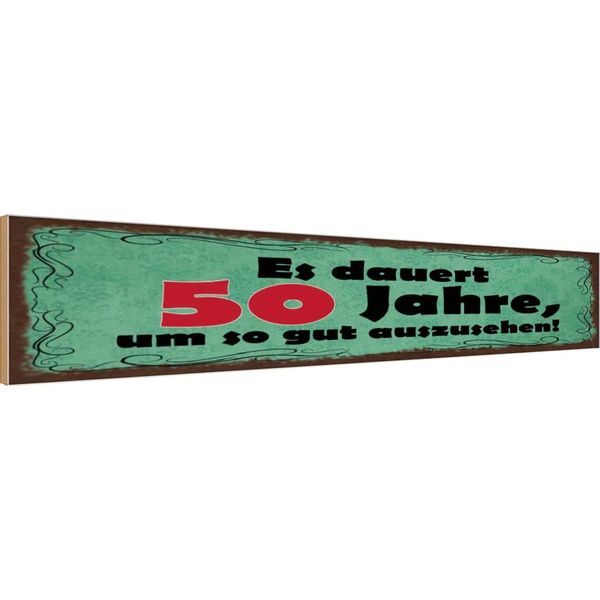 Vianmo Insegna In Legno 10X46 Cm Dauert 50 Jahre Um Gut Aussehen-image
