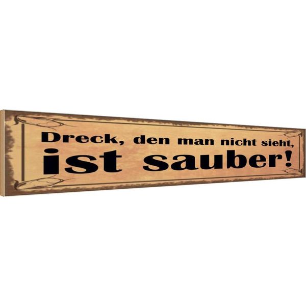 Vianmo Insegna In Legno 10X46 Cm Dreck Den Man Nicht Sieht Sauber-image